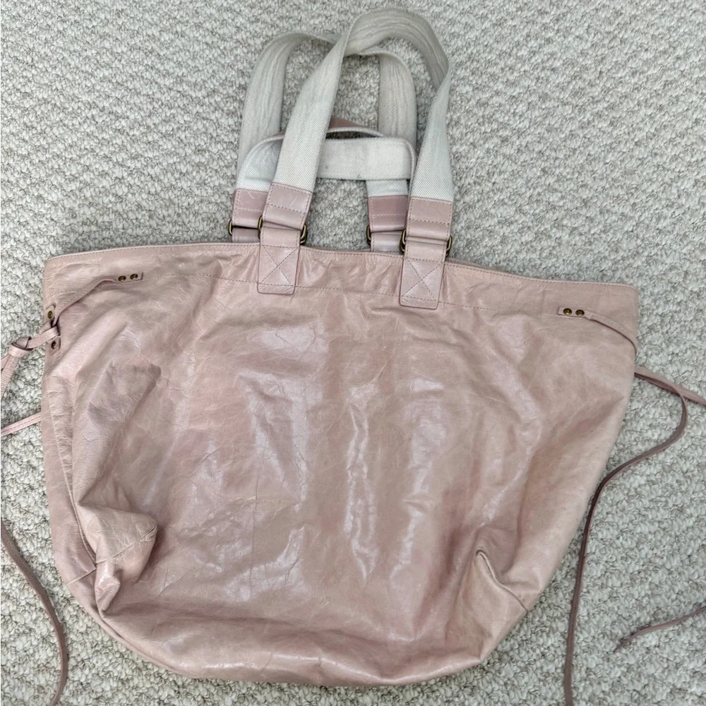 Isabel Marant Wardy Pale Pink Double Handle Leather Tote Bag. - Picture 3 of 7